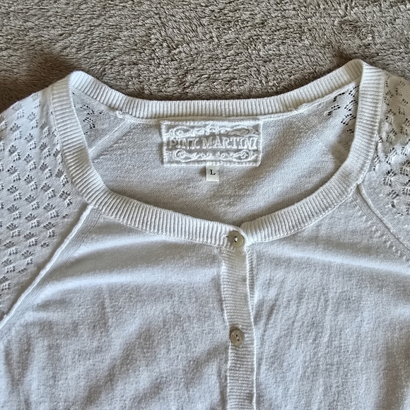 Pink Martini lightweight cream cardigan size large - Picture 5 of 12